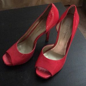 Hot Pink Jessica Simpson Peep Toe Heels